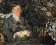 Edouard Manet Mme Manet im Gewachshaus oil painting